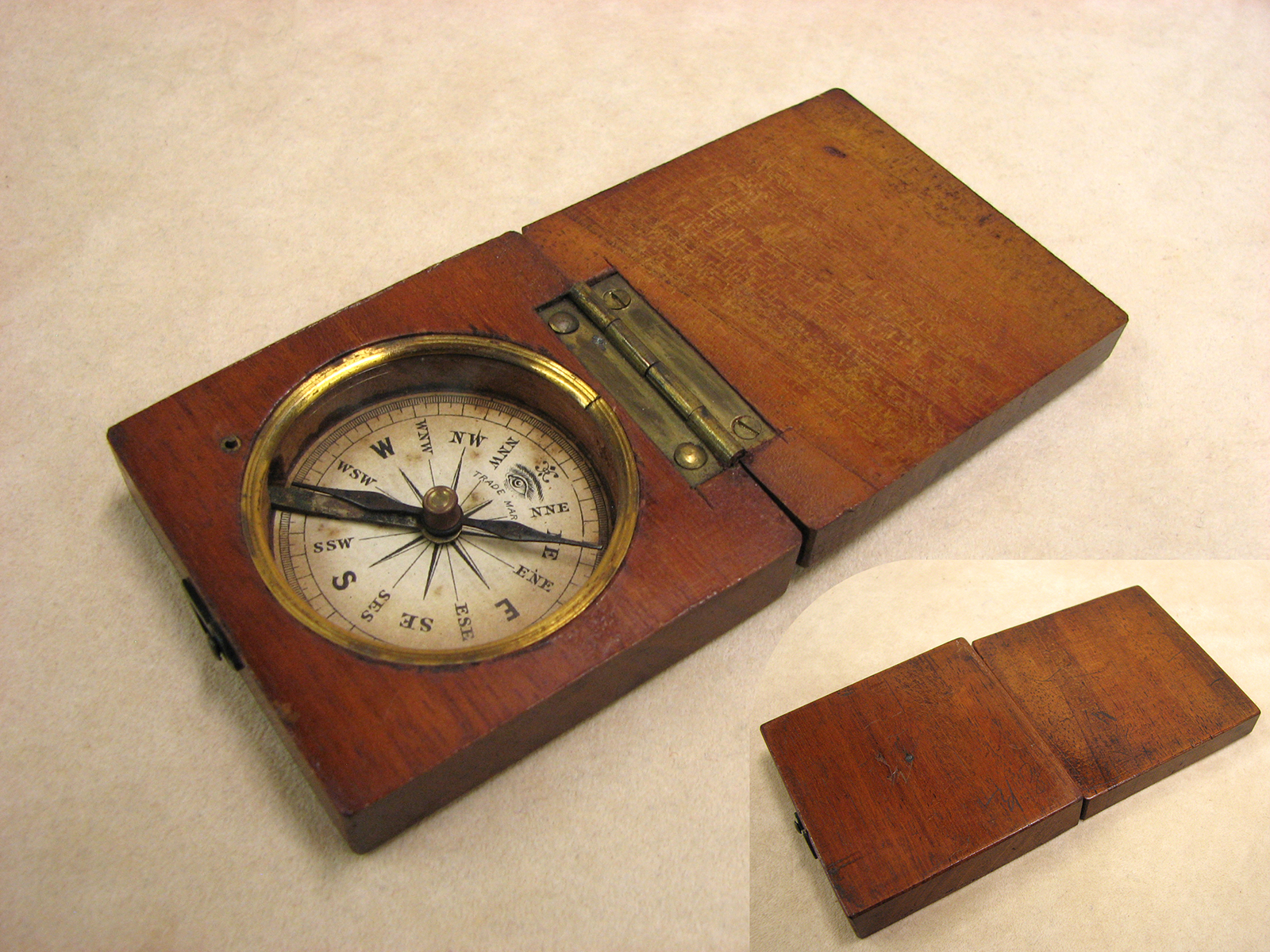 Mid 19th century pocket compass by James Parkes, Birmingham